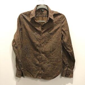 Women’s Brown Long Sleeve Shirt-Sz M